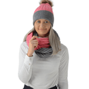 HyFASHION Luxembourg Luxury Snood - Coral/Charcoal - One Size additional 2