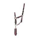 Hy Multicolour Adjustable Head Collar with Rope - Dark Grey/Grey/Pink additional 1