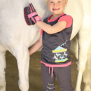 Merry Go Round Children's Riding Gloves by Little Rider - Grey/Pink additional 3