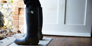 Man,Wearing,Wellington,Boots