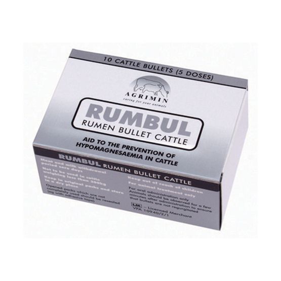 Agrimin Rumbul Rumen Bullet For Cattle - Box of 10