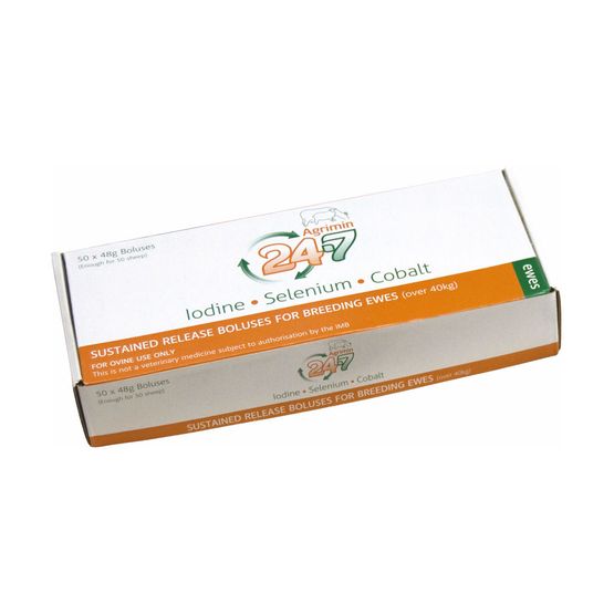 Agrimin 24-7 Iodine, Selenium &amp; Cobalt Sheep Bolus - 50 x 48g