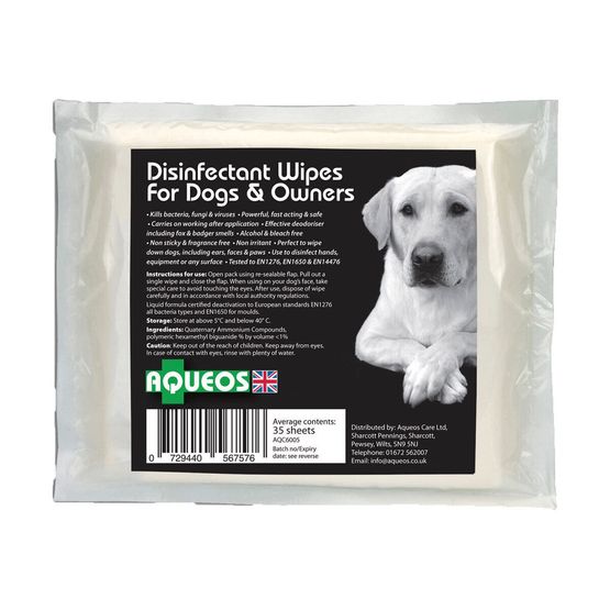 Aqueos Canine Disinfectant Wipes For Dogs &amp; Owners
