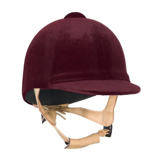Champion CPX3000 Riding Hat - Burgundy with Flesh Strap