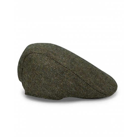 Hoggs Herringbone Waterproof Green Check Tweed Cap