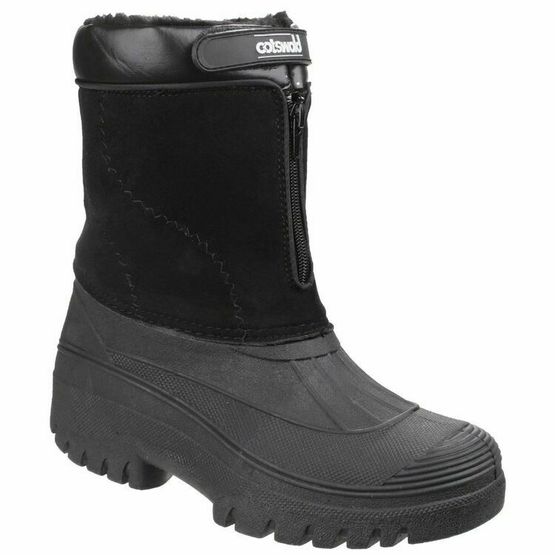 Cotswold Venture Waterproof Children's Black Winter Boots