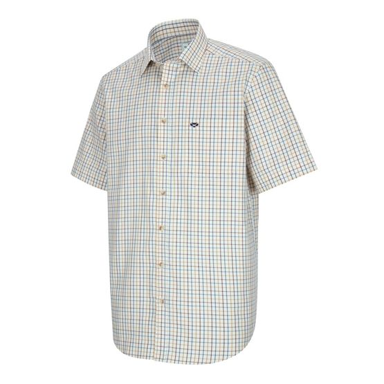 Hoggs Kessock Short Sleeve Brown/Blue Tattersall Check Shirt
