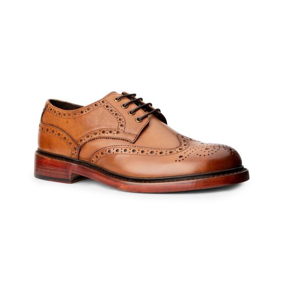 Hoggs Muirfield Burnished Tan Leather Brogue Shoes