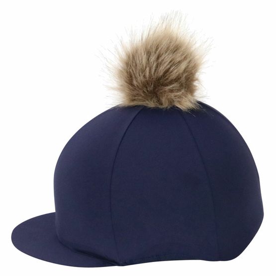 Hy Equestrian Hat Cover with Faux Fur Pom Pom