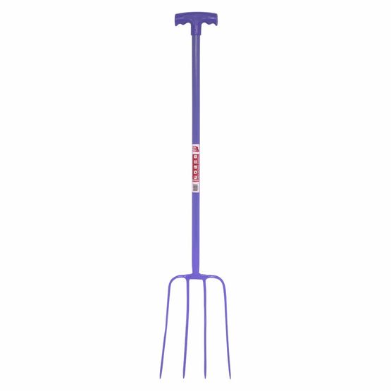 Red Gorilla T-Handle 4 Prong Manure Fork - 114cm (Purple)