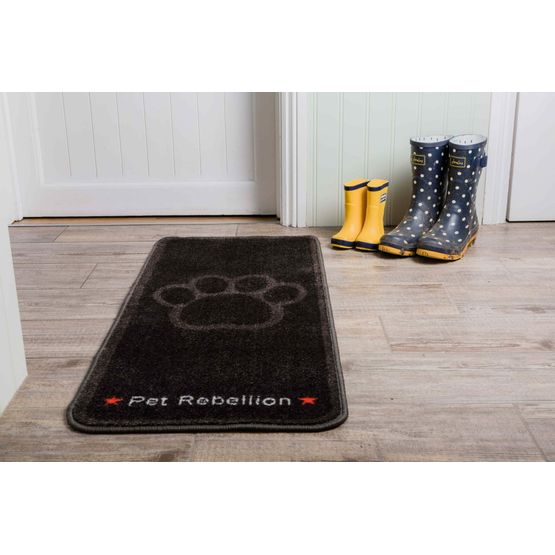 Pet Rebellion Stop Muddy Paws Black Dog Mat