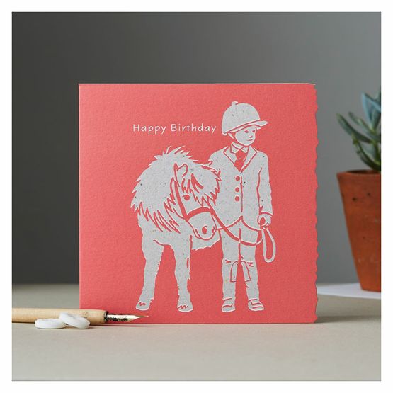 Deckled Edge Colour Block Pony Card