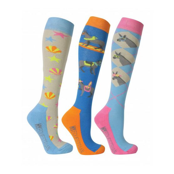 Hy Equestrian Seaside Donkey Socks (Pack of 3)
