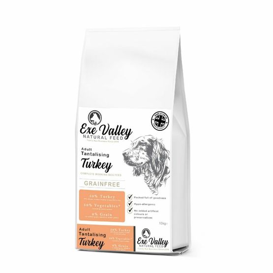 Exe Valley Turkey Kibble Dog Food For Large Breeds - 10kg