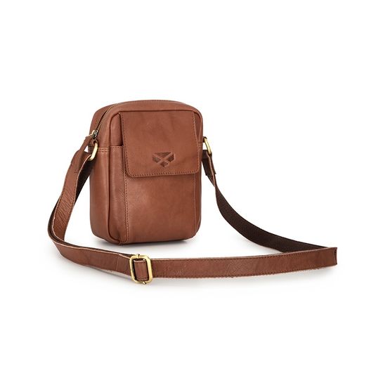 Hoggs Monarch Leather Travel Organiser Bag - Hazelnut