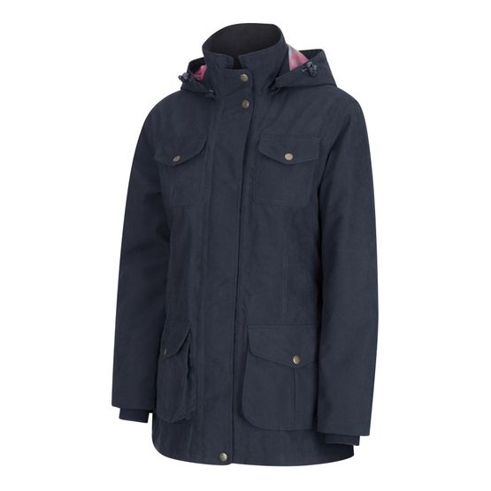 Hoggs Struther Women's Hooded Navy Waterproof Field Coat
