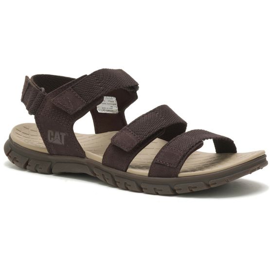 Men's Apparatus Embossed Brown Cow Suede Sandals
