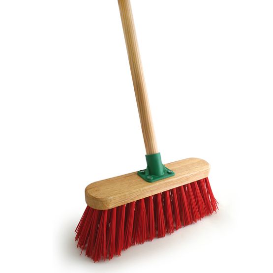 BROOM UNVARNISHED RED PVC C/W 4FT 6" HANDLE