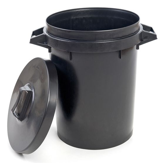 Trilanco Black Heavy Duty Dustbin With Secure Lid (90 Litres)