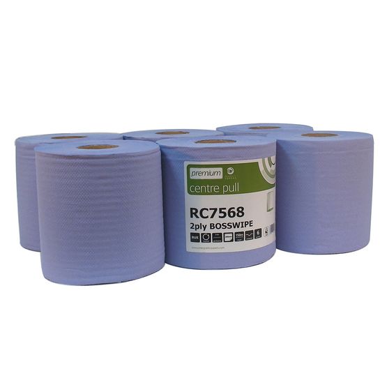 Trilanco General Purpose Centre-Feed 2-Ply Pull Rolls - Blue
