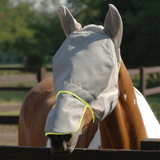 EQUILIBRIUM FIELD RELIEF MAX FLY MASK GREY/YELLOW