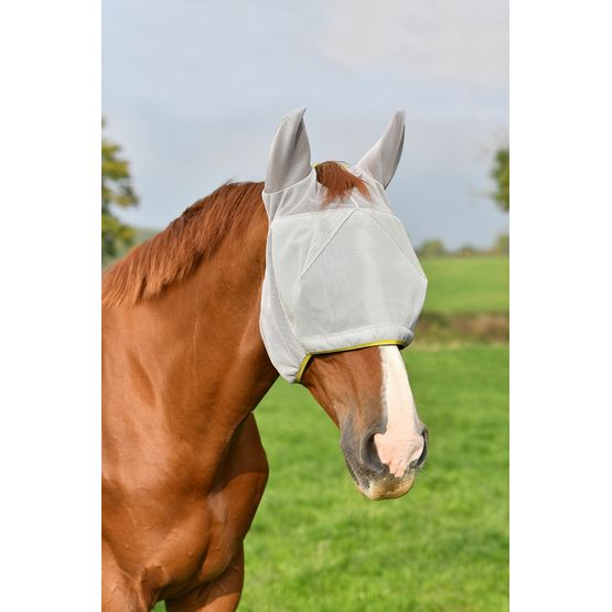 EQUILIBRIUM FIELD RELIEF MIDI FLY MASK &amp; EARS GREY/YELLOW