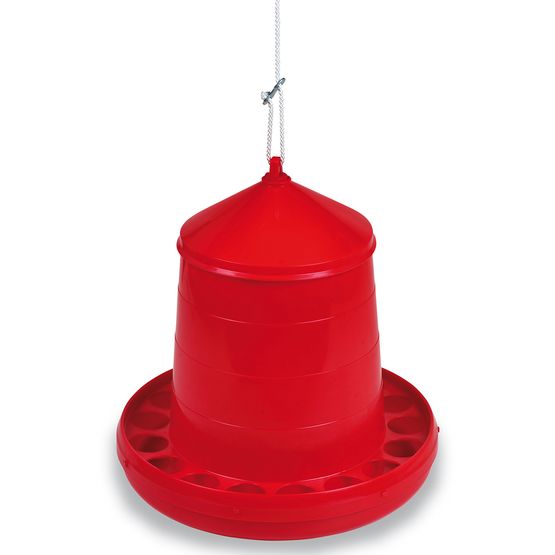 Gaun Plastic Poultry Feeder - Red