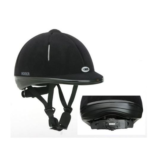 Horka Black Airstream Techno Flock Riding Hat
