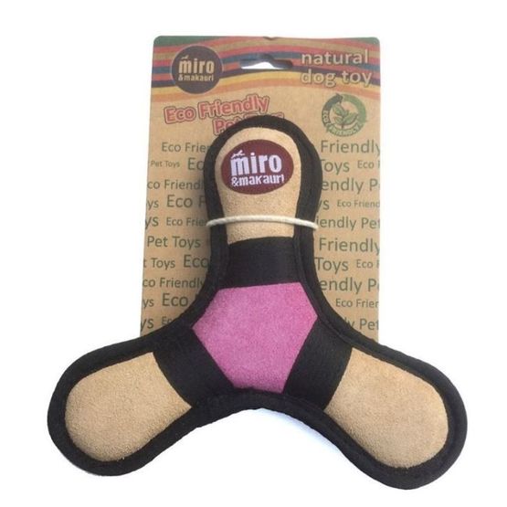 Miro Leather Star Tuff Chew Chucker Fetch Dog Toy - Tan/Navy (23cm)