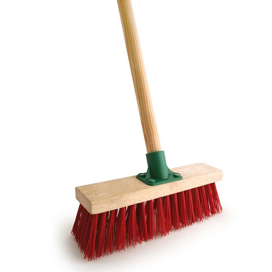 YARD BROOM RED PVC C/W 4 FT 6" HANDLE