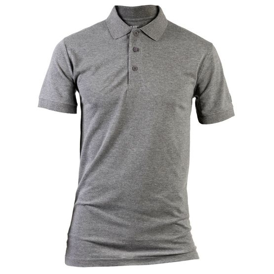 Caterpillar Essentials Pique Cotton Polo Shirt - Grey