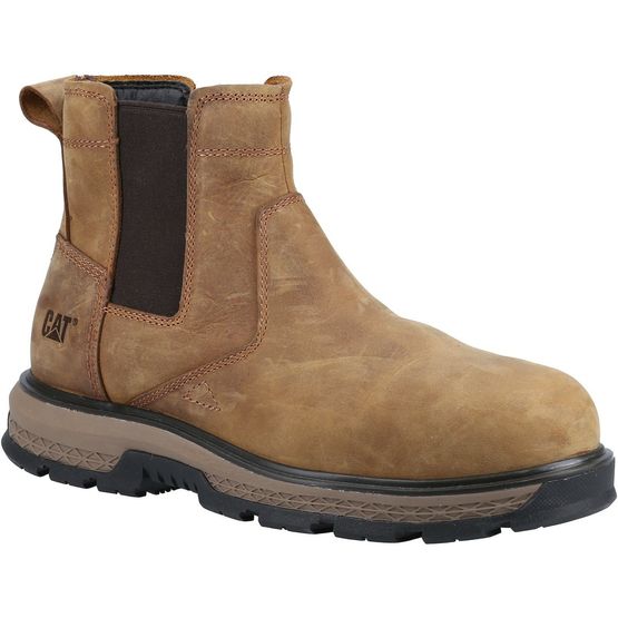 Caterpillar Exposition Steel Toe Chelsea Safety Boots - Brown