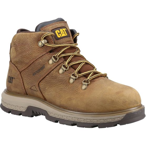 Caterpillar Exposition Hiker Waterproof Leather Safety Boots - Brown