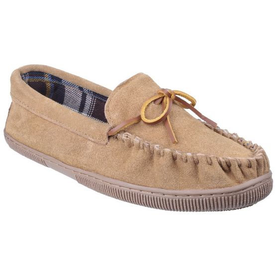 Cotswold Alberta Suede Leather Moccasin Slippers - Cream