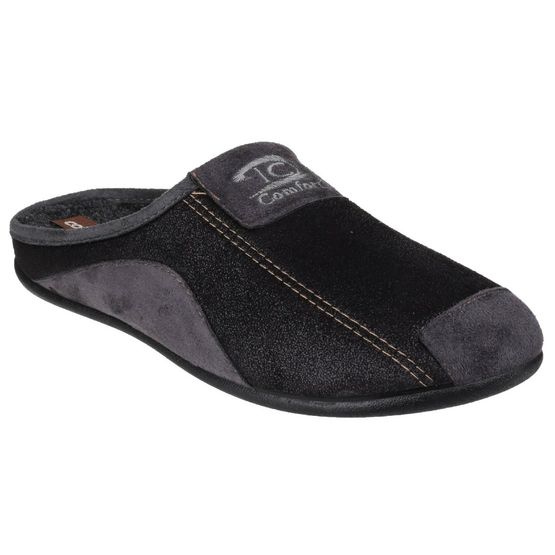 Cotswold Westwell Slip On Faux Suede Slippers - Black