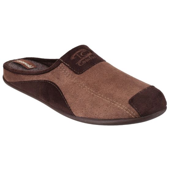 Cotswold Westwell Slip On Faux Suede Slippers - Brown