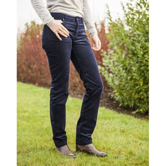 Baleno Valerie Cord Ladies Trousers - Navy Blue - TO CLEAR