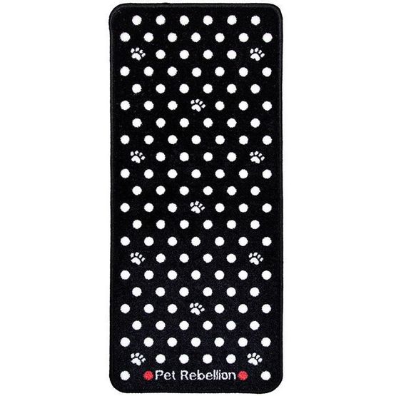 Pet Rebellion 'Stop Muddy Paws'  Black Spotty Design Dog Mat