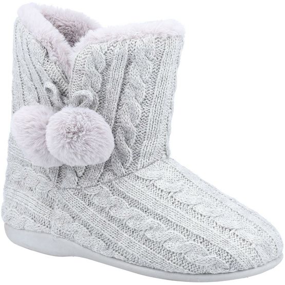 Fleet &amp; Foster Apple Knitted Bootie Slipper Grey