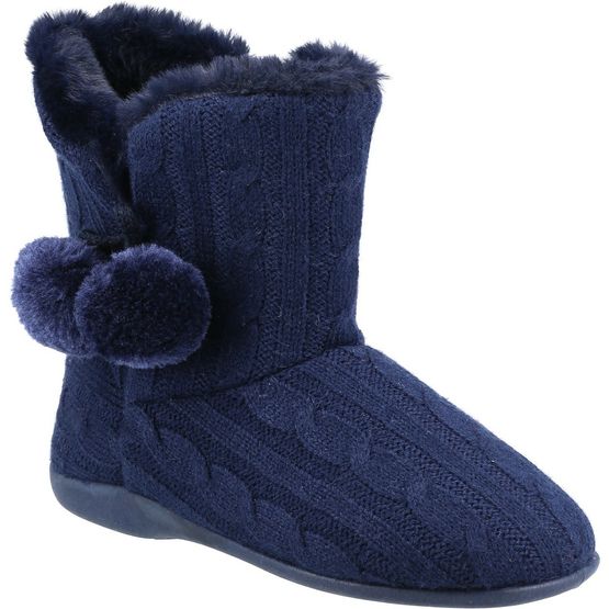Fleet &amp; Foster Apple Knitted Bootie Slipper Blue