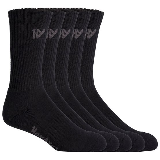 Hard Yakka Crew Five Pack Worksock Black