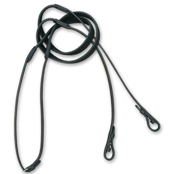 5/8 Cob Rubber Grip Show Reins - Black