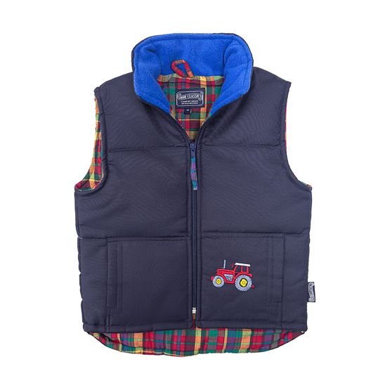 British Country Collection Three Tractors Childrens Gilet