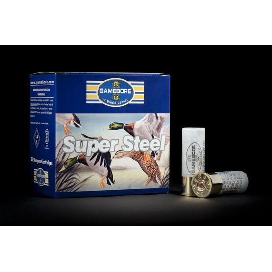 Gamebore Super Steel Plastic Game &amp; Wetland Shotgun Cartridges 12G 4/32 - 25 Box