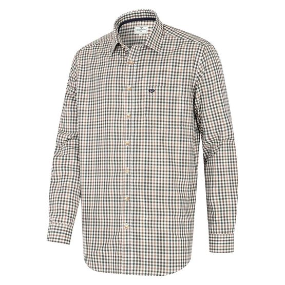 Hoggs Garvock Twill Herringbone Check Shirt - Brown/Green