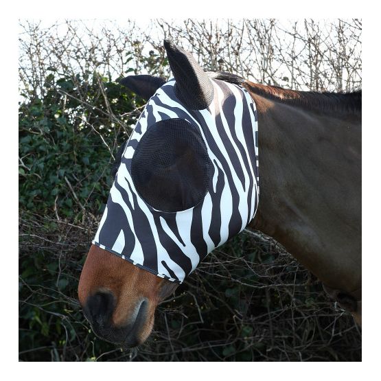 Hy Equestrian Lycra Zebra Print Fly Mask