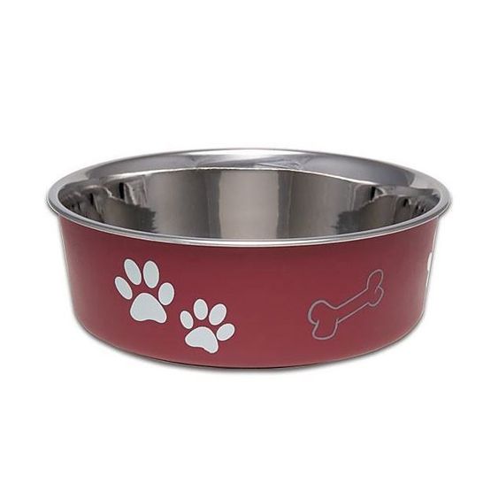 Bella Dog Bowl Merlot Red Finish