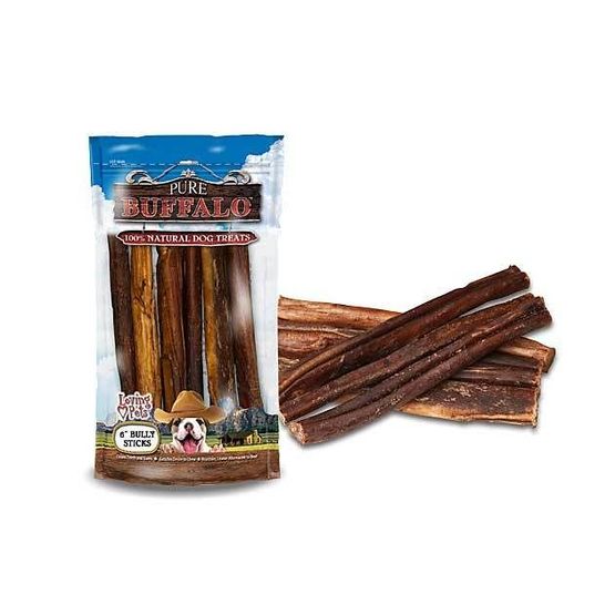 Pure Buffalo Dog Stick Treats From Loving Pets - 6 Pack