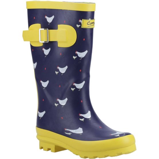 Cotswold Farmyard Junior Blue Chick Wellington Boots