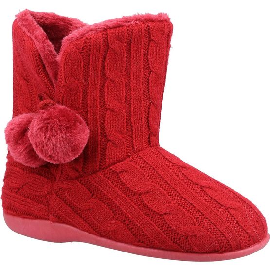 Fleet &amp; Foster Apple Knitted Bootie Slipper Red